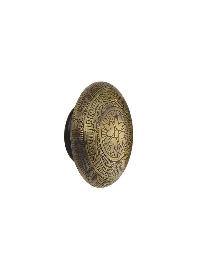 HOBKNOBS Antique Brass Carved Design Cabinet Drawers/Kitchen Door Pull Handle Knobs - Goldish Brown. - Image 1